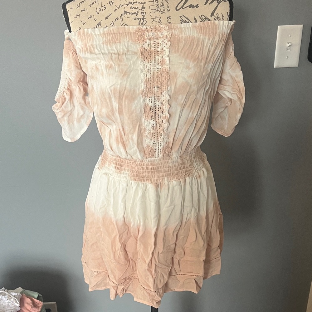 NWT Ocean Drive lined Peach Off-Shoulder Junior’s Dress Medium